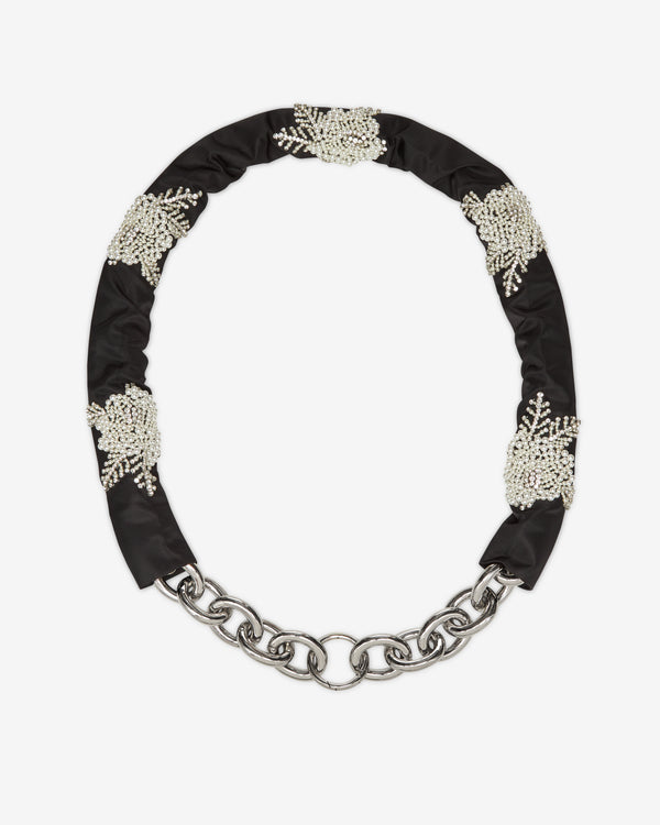 Simone Rocha - Men's Embellished Sleeve Chain Padlock Belt - (Black/Pearl)