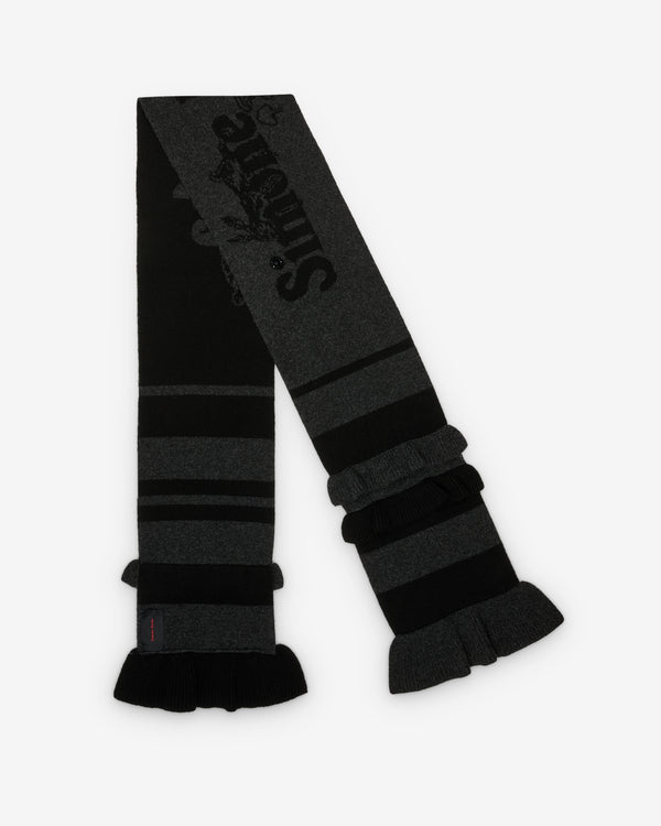 Simone Rocha - Men's Ruffle Detail Graphic Scarf - (Black)