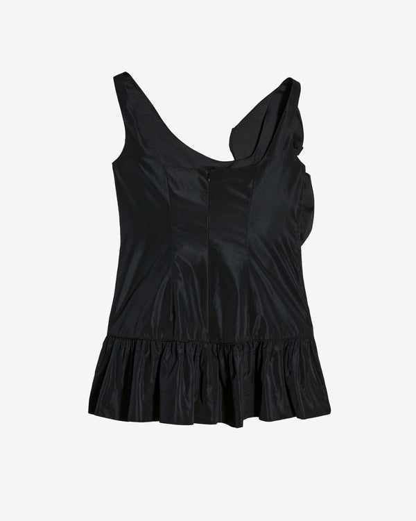 Simone Rocha - Women's Pressed Rosette Tilted Neck Peplum Top - (Black)