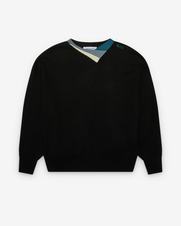 Kiko Kostadinov - Men's Vig Multi Collar Jumper - (Black/Cream)