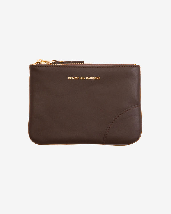 CDG Wallet - Classic Leather Zip Pouch - (Brown SA8100)
