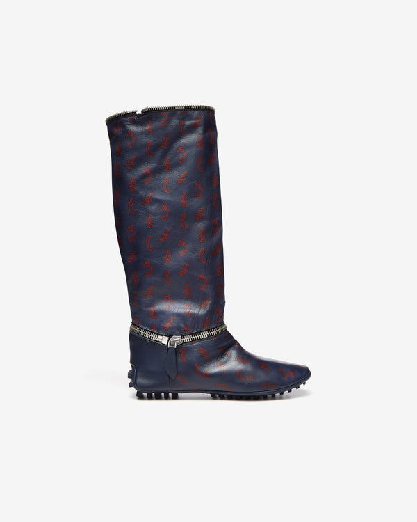 Kiko Kostadinov - Women's Modular Driving Boots - (Navy Paisley)