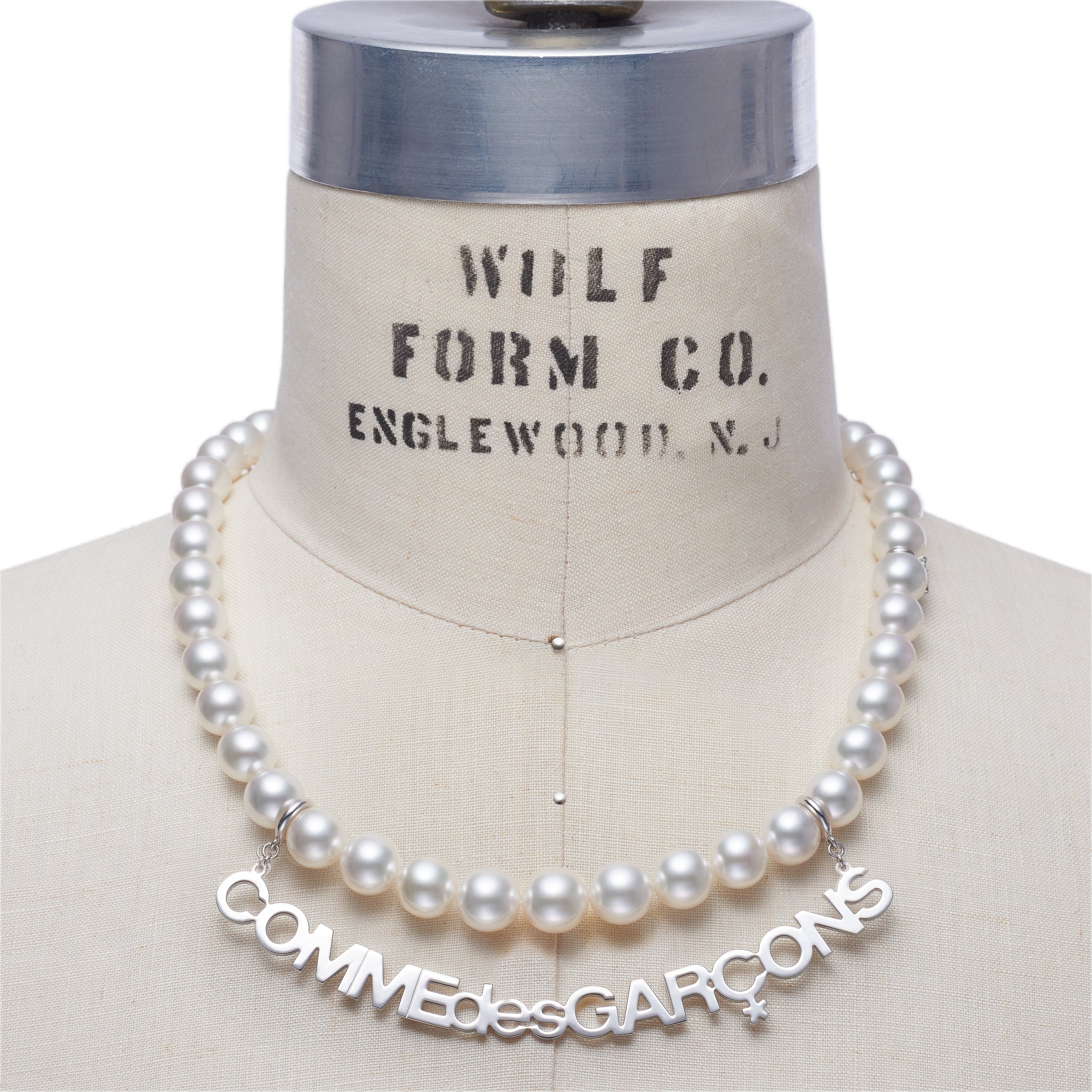 Comme des Garçons: Mikimoto Logo Necklace (Silver) | DSMNY E-SHOP