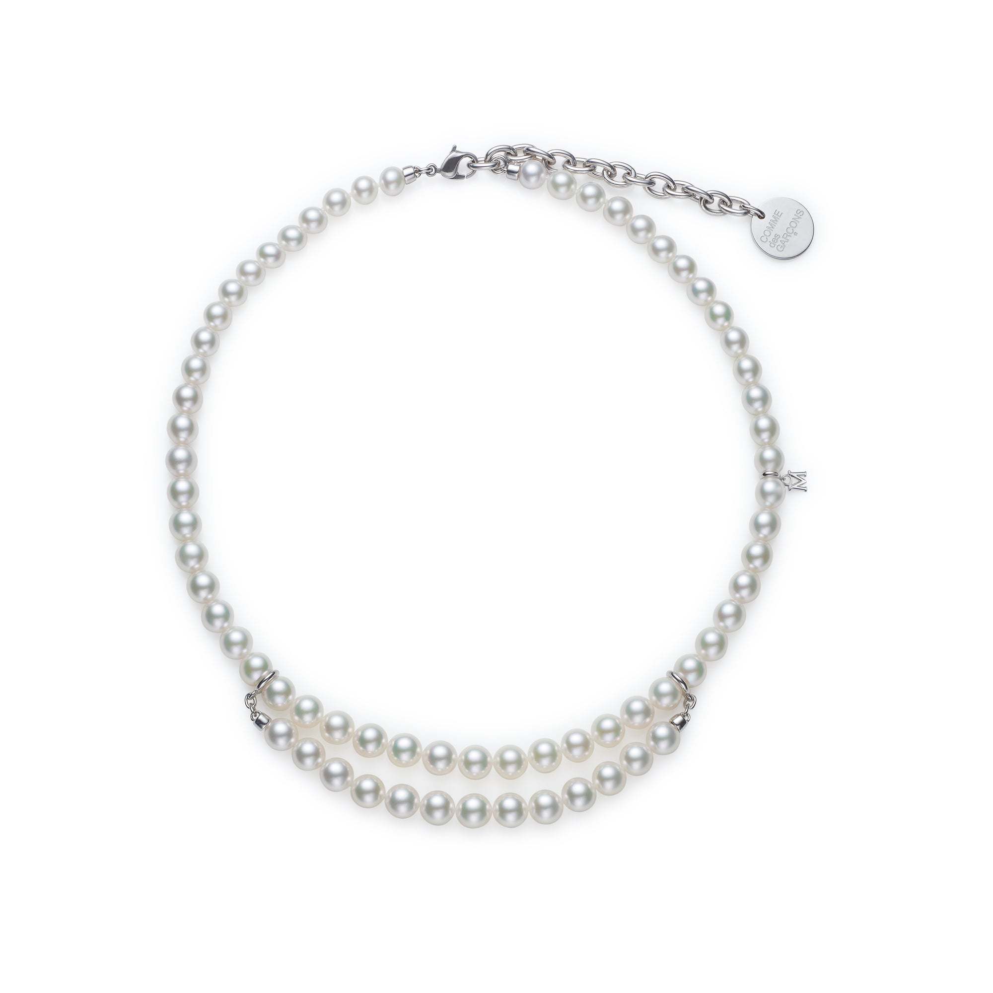 Comme des Garçons Mikimoto Pearl Necklace (Silver) DSMNY