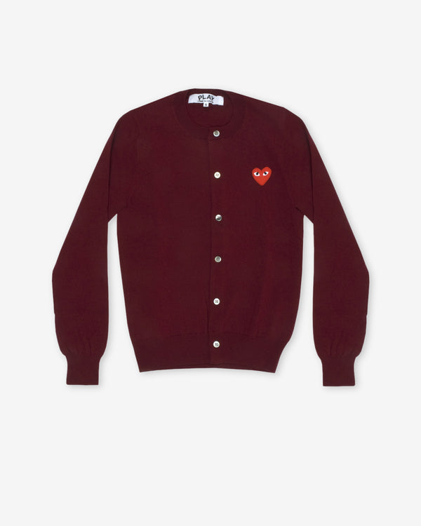 Play Comme des Garçons - Ladies' Cardigan - (Burgundy)