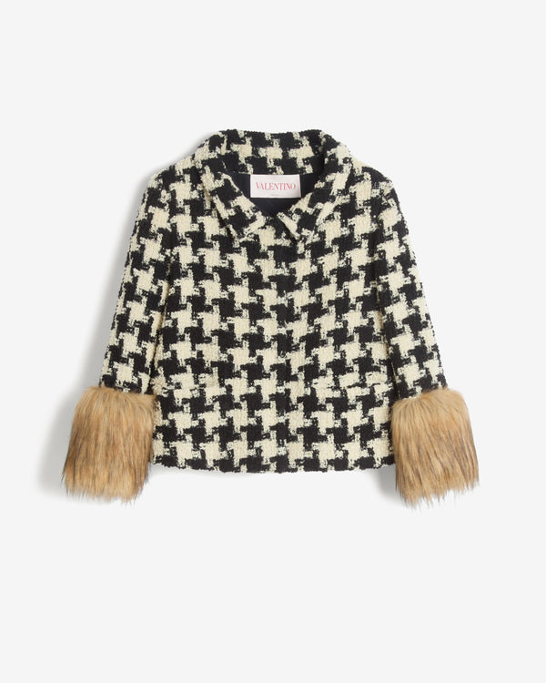 Valentino - Women's Macro Pied De Poule Tweed Jacket - (Ivory/Black)