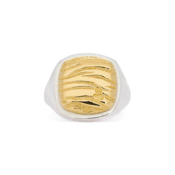 Bunney - DSM Exclusive Heavy Cushion Tiger Signet Ring - (Silver/Gold)