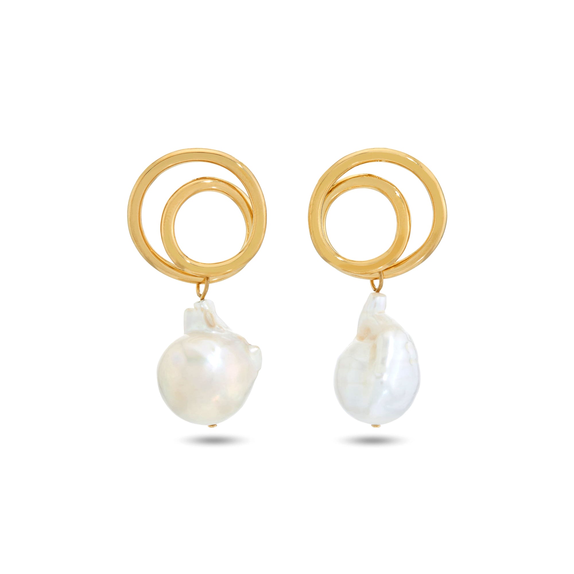 Completedworks - Spiral Earrings with Fresh Water Pearls view 1