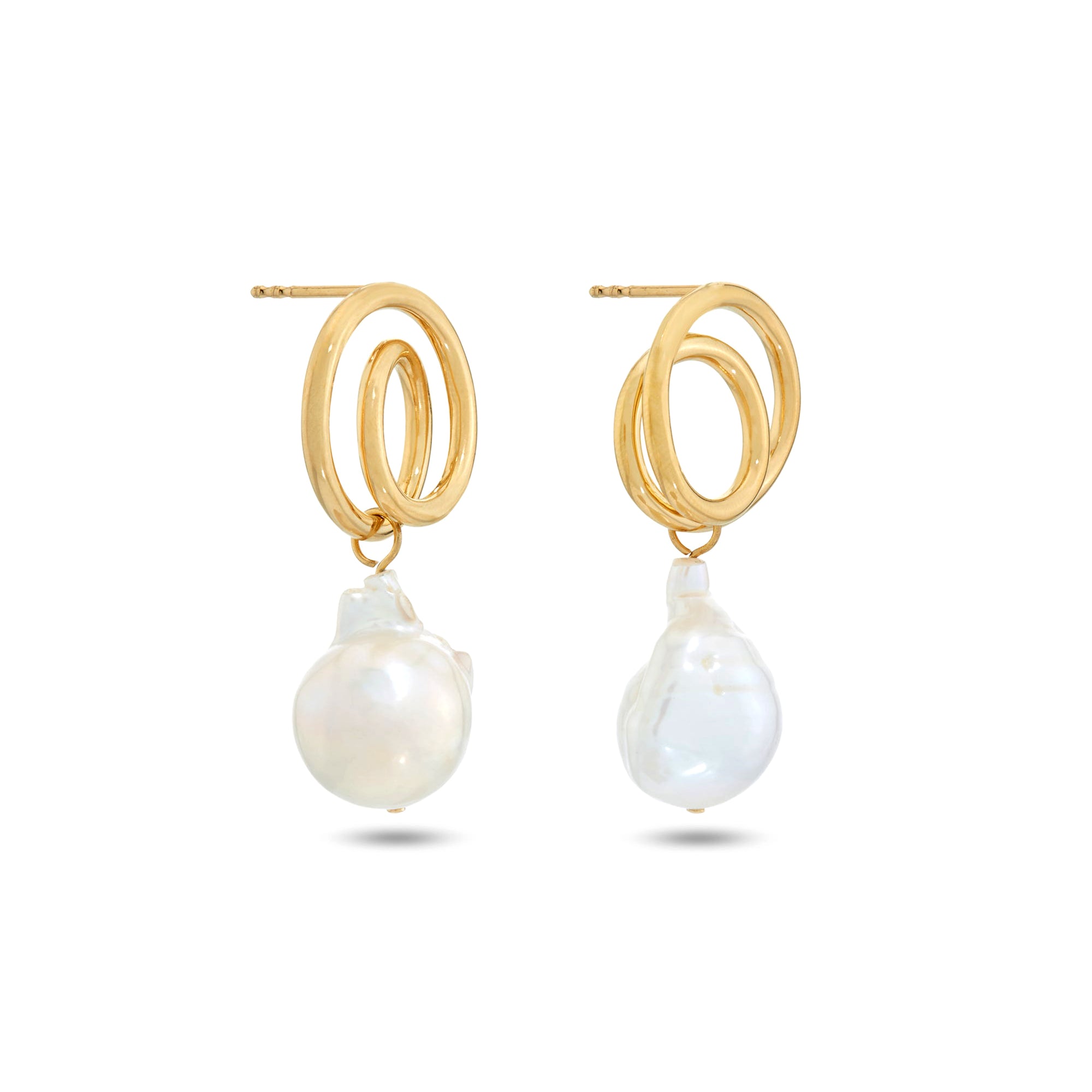 Completedworks - Spiral Earrings with Fresh Water Pearls view 2