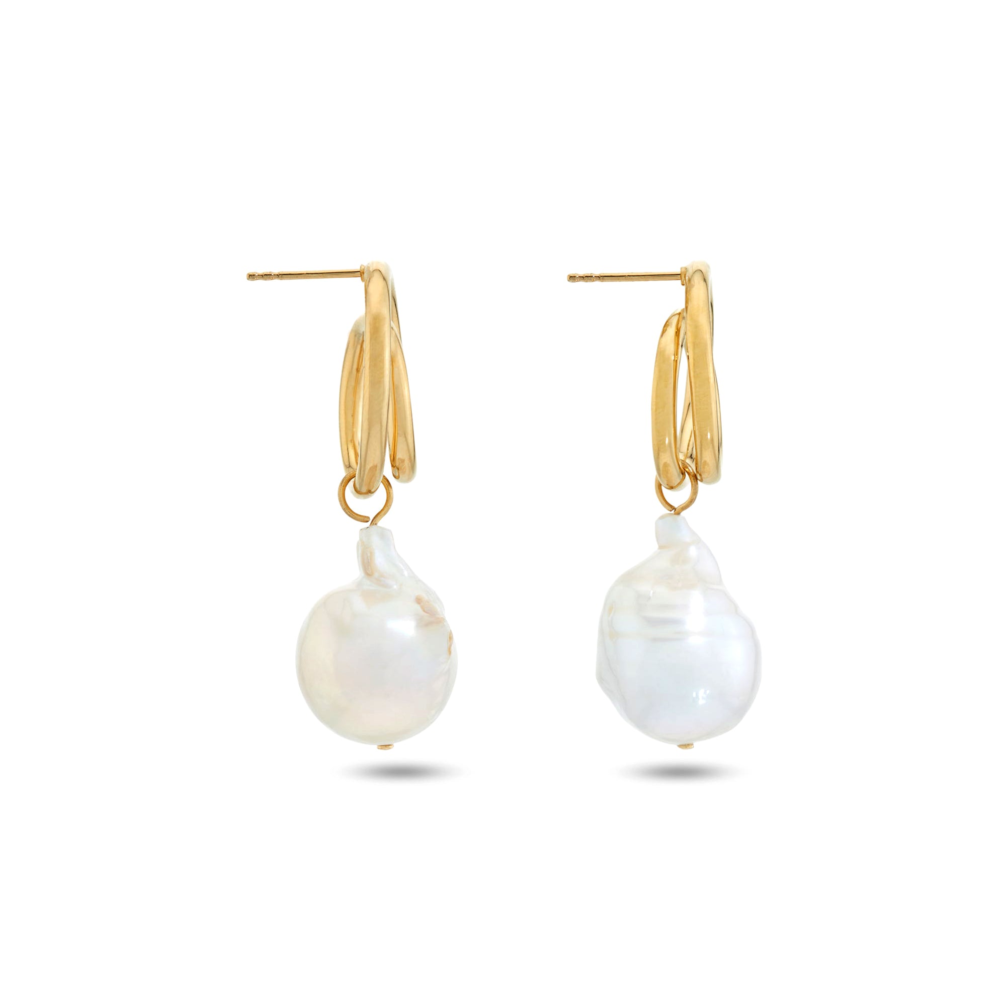 Completedworks - Spiral Earrings with Fresh Water Pearls view 3