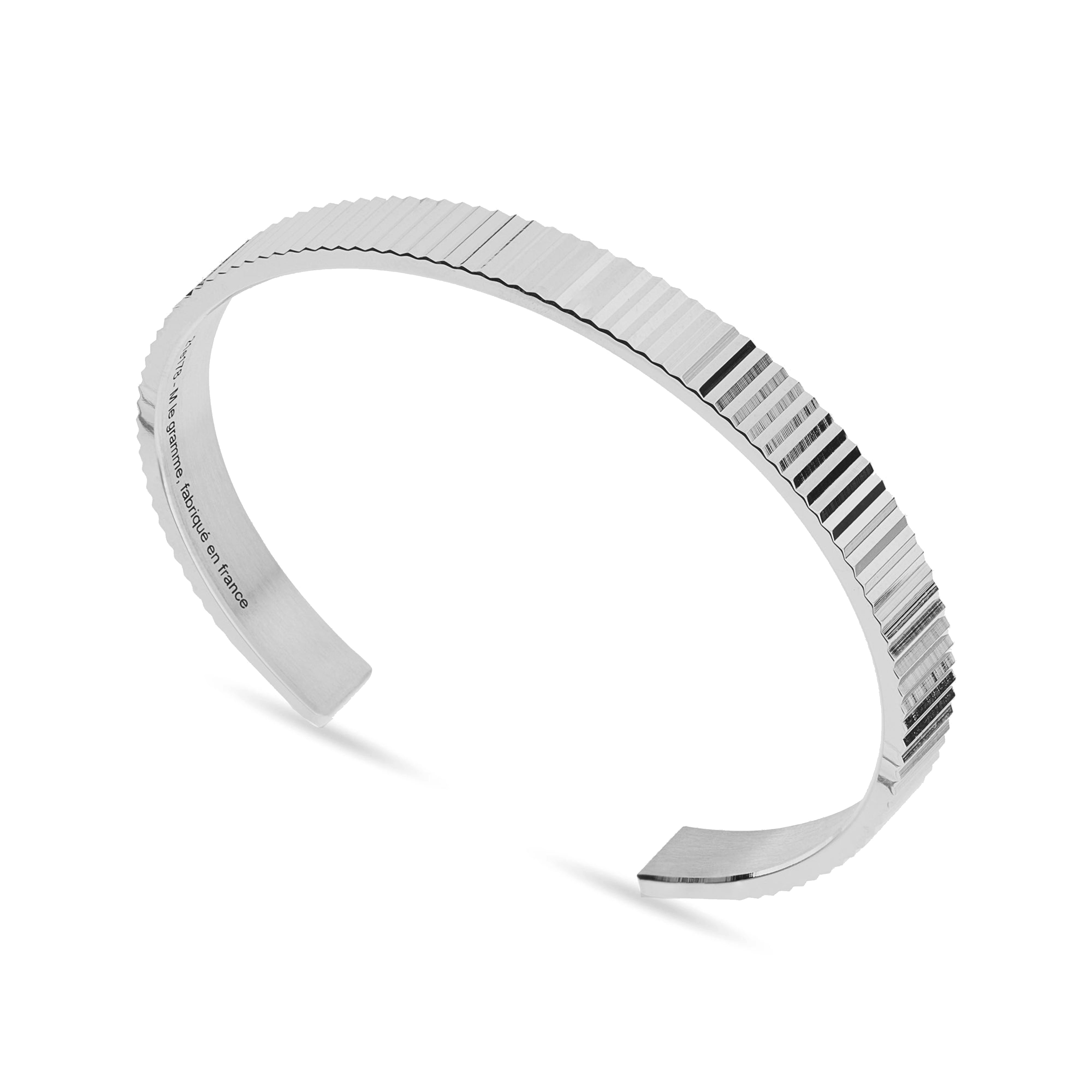 Le Gramme - 23g Guilloche Vertical Cuff Silver