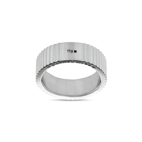 Le Gramme - 11g Guilloche Vertical Ring Silver