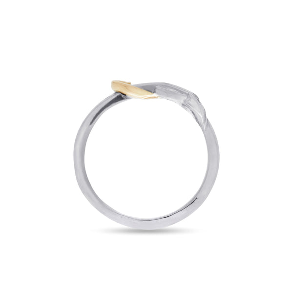 Bunney - Silver and Yellow Gold Precious Wares Belt Ring - (White)
