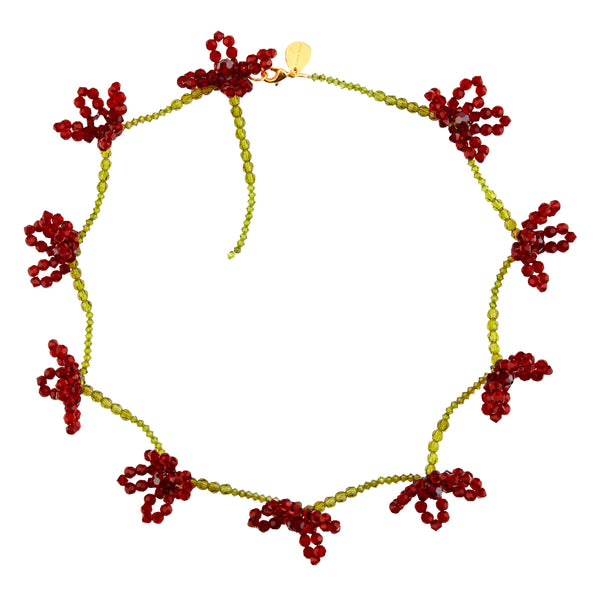 Simone Rocha - Women’s Crystal Beaded Flower Necklace - (Poppy)