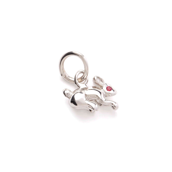 Patcharavipa - DSM Exclusive Tiny Red Eye Rabbit Necklace - (White Gold)