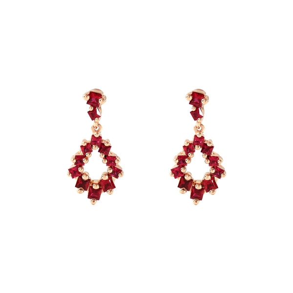 Suzanne Kalan - Women's Ruby Drop Earrings - (Rose Gold)