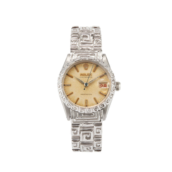 Patcharavipa - Custom Vintage Rolex Oysterdate Precision - (White Gold/Silver)