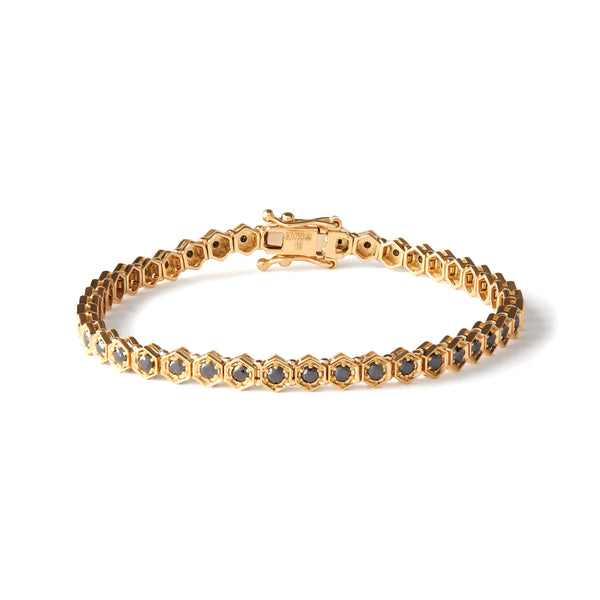Kolours - Cosmica Black Hexagon Bracelet - (Yellow Gold)