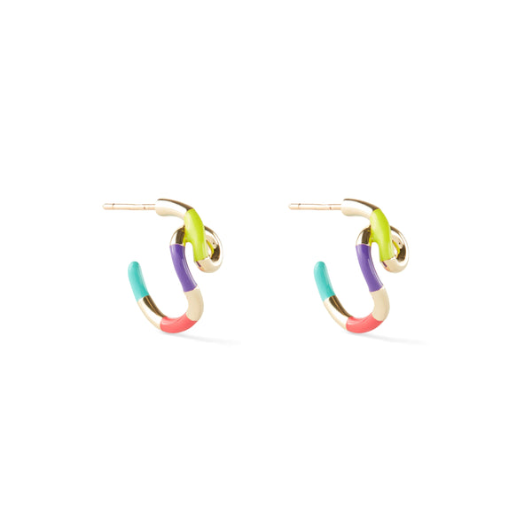 Bea Bongiasca - Wow Mini Snake Earrings - (Green/Blue)