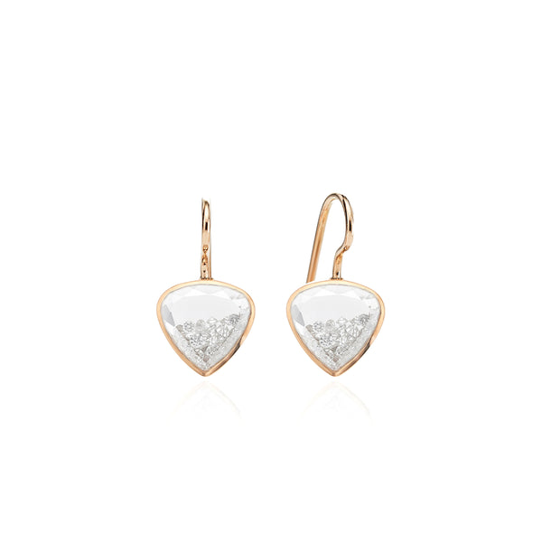 Moritz Glik - Naipe Shaker Earrings Heartish - (Pink Gold/Diamond)