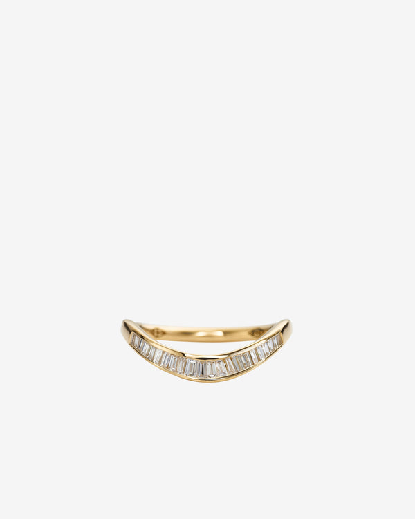Artëmer - Curved Baguette Diamond Wedding Band - (Yellow Gold/Diamond)