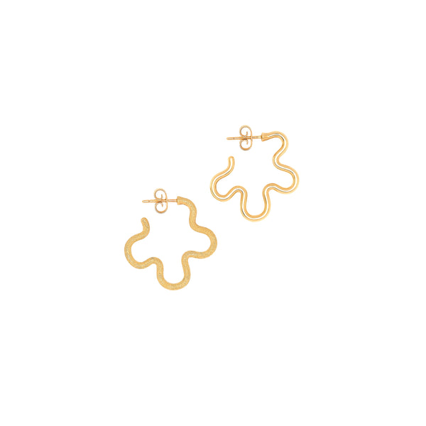 Bea Bongiasca - Women’s Asymmetrical Flower Earrings - (Yellow Gold)