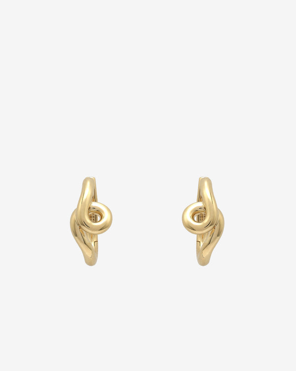 Bea Bongiasca - Women’s Single Wave Hoop Earrings - (Yellow Gold)