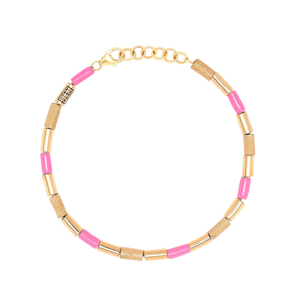 Bea Bongiasca - Women’s Tubini Bracelet - (Yellow Gold/Pink)