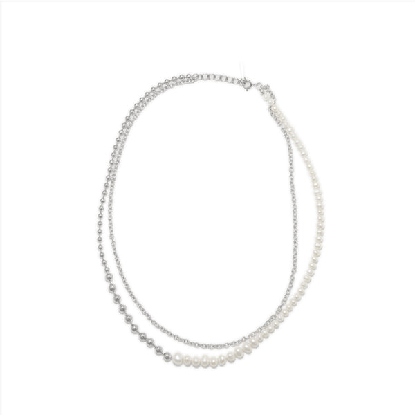Completedworks - Women's Forgotten Seas Necklace - (Pearl/Rhodium Plated)