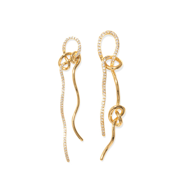 Completedworks - DSM Exclusive Knotted Long Earring - (Yellow Gold)