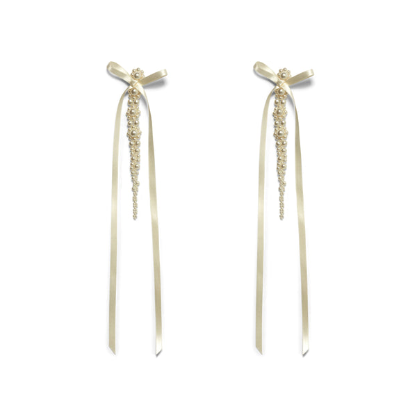 Simone Rocha - Women’s Bow Ribbon Drip Earring - (Pearl/Ivory)
