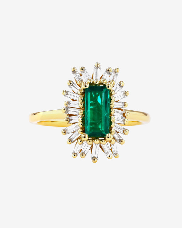 Suzanne Kalan - Emerald and Diamond Ring - (Yellow Gold)