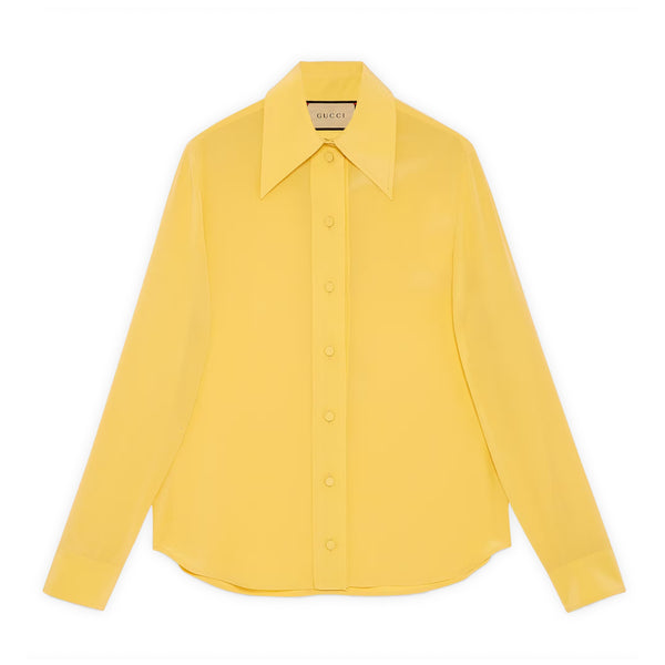 Gucci - Women’s Silk Crêpe De Chine Shirt - (Yellow)
