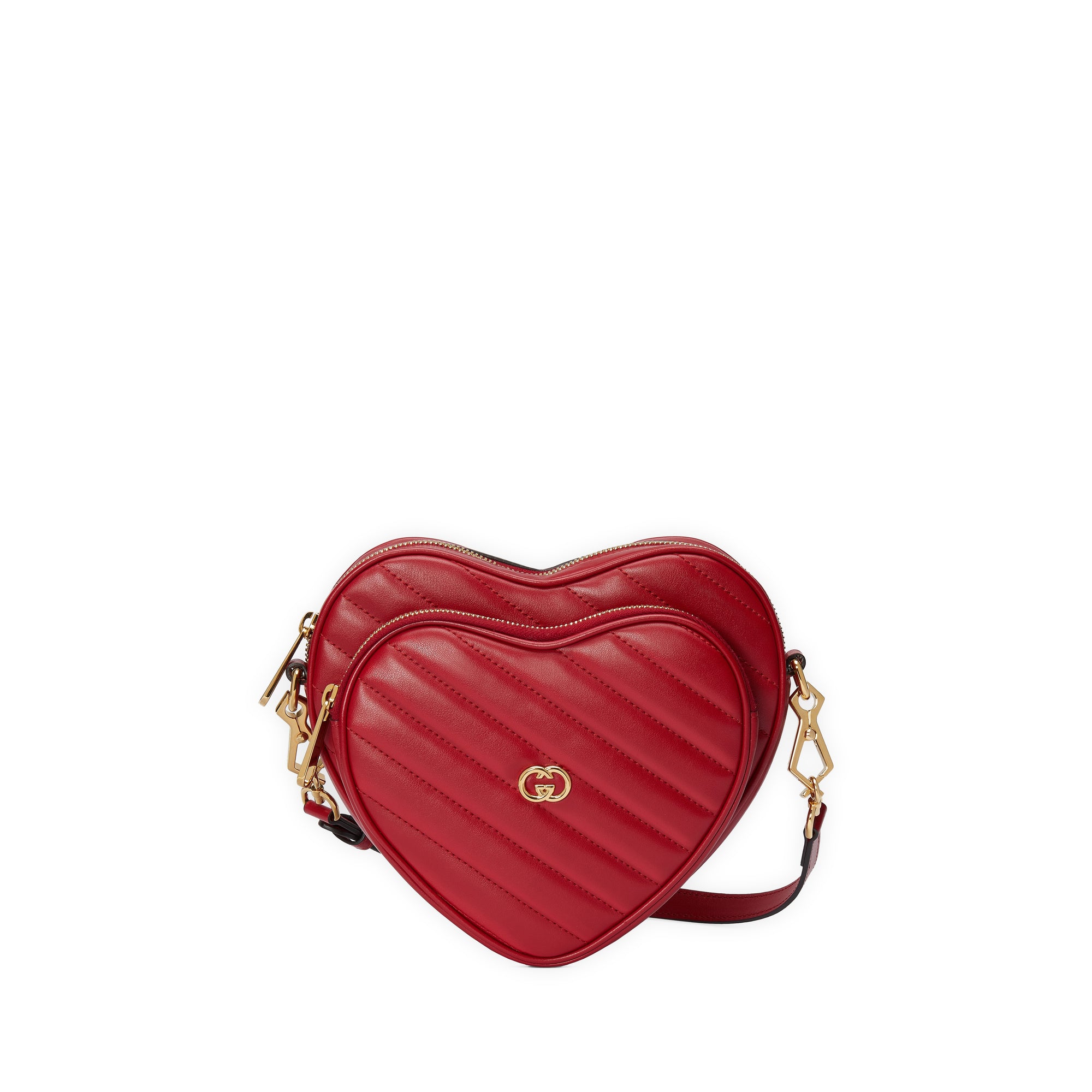 Gucci - Women's Interlocking G Mini Heart Shoulder Bag - (Red) view 1