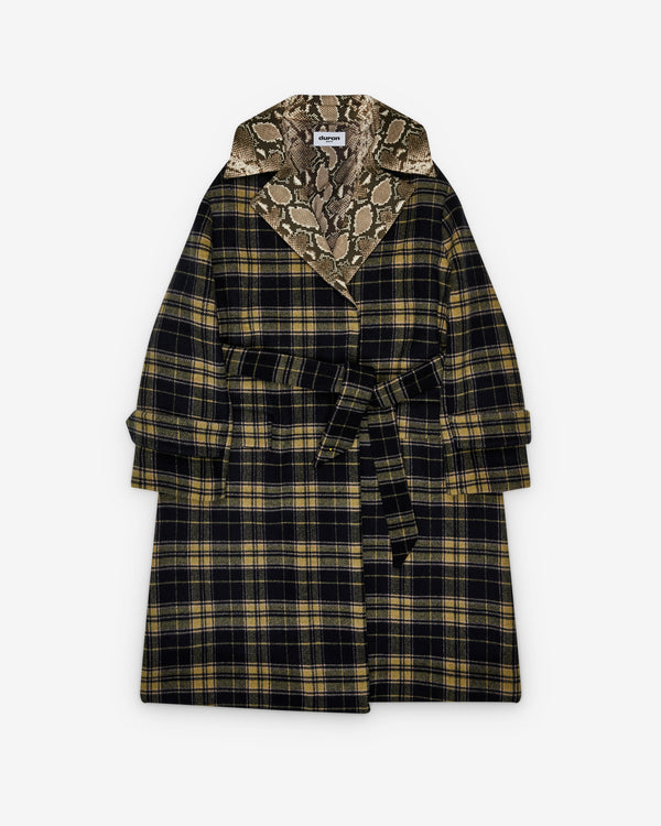 Duran Lantink - Women's Oversized Wool Coat - (Blue/Cream)