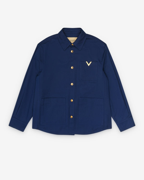 Valentino - Men's Cotton Gabardine Shirt Jacket - (Blue)
