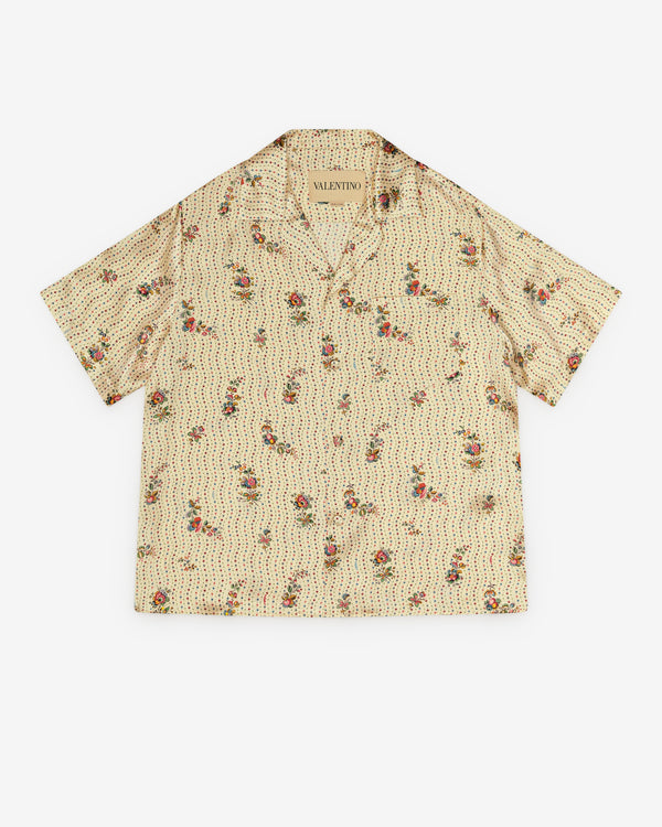 Valentino - Men's Silk Bowling Shirt - (Butter)