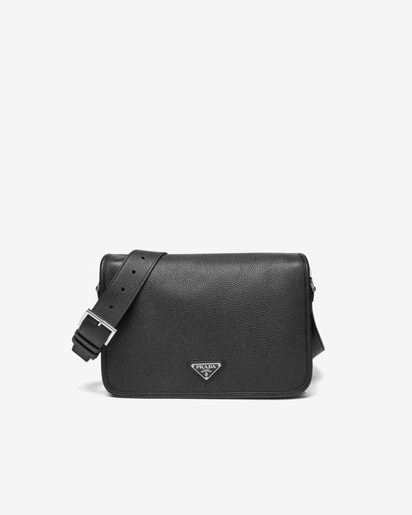 Prada - Men's Leather Shoulder Bag - (Black)