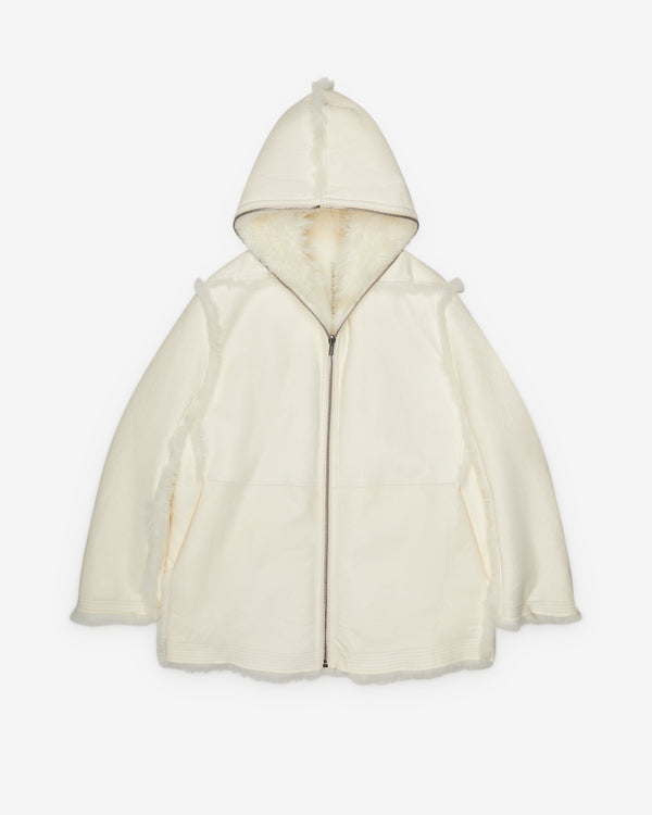 Rick Owens - Men's Cropped Fur Jacket - (Milk)