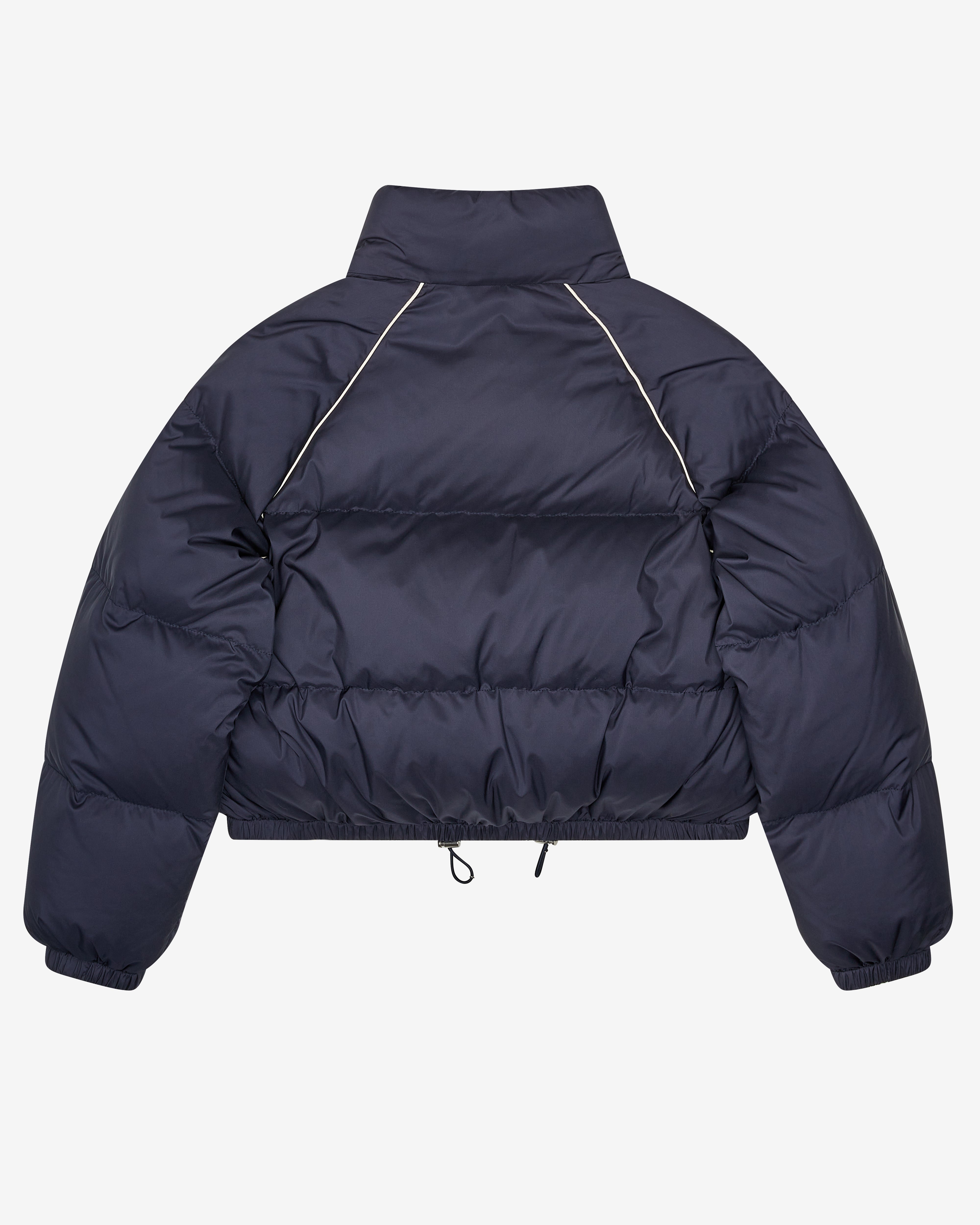 Miu Miu: Women's Technical Pongé Down Jacket (Navy) | DSMNY E-SHOP