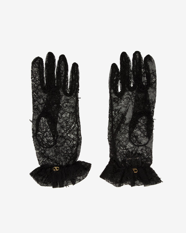 Valentino - Women's Vlogo Signature Lace Gloves - (Black/Gold)