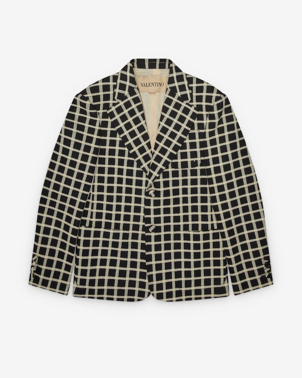 Valentino - Men's Windowed Check Jacket - (Black/Ivory)