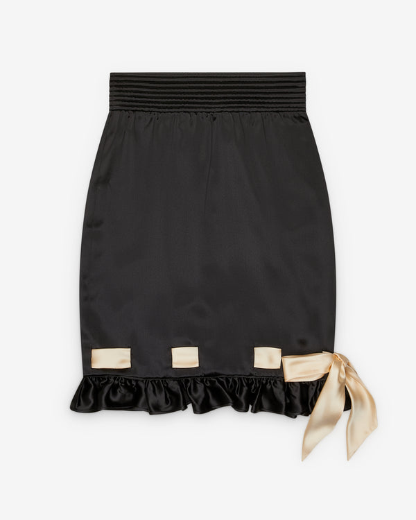 Valentino - Women's Double Satin Midi Skirt - (Black/Birch)
