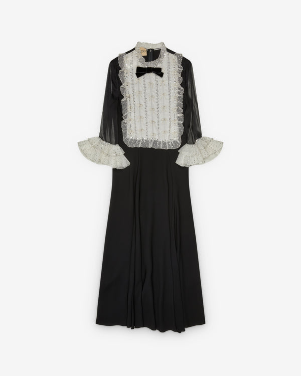 Valentino - Women's Embroidered Dress - (Black/Ivory)
