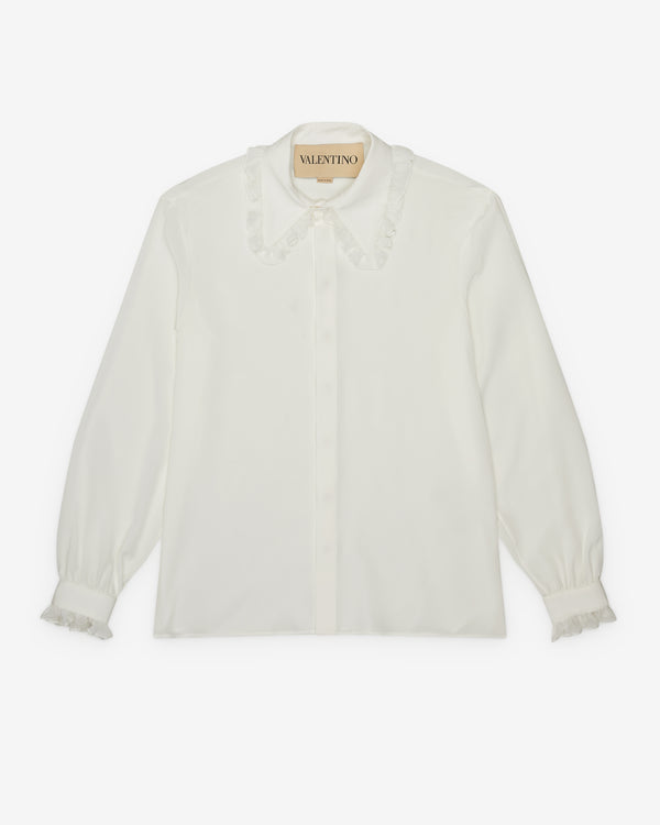 Valentino - Men's Crepe De Chine Silk Shirt - (Ivory)