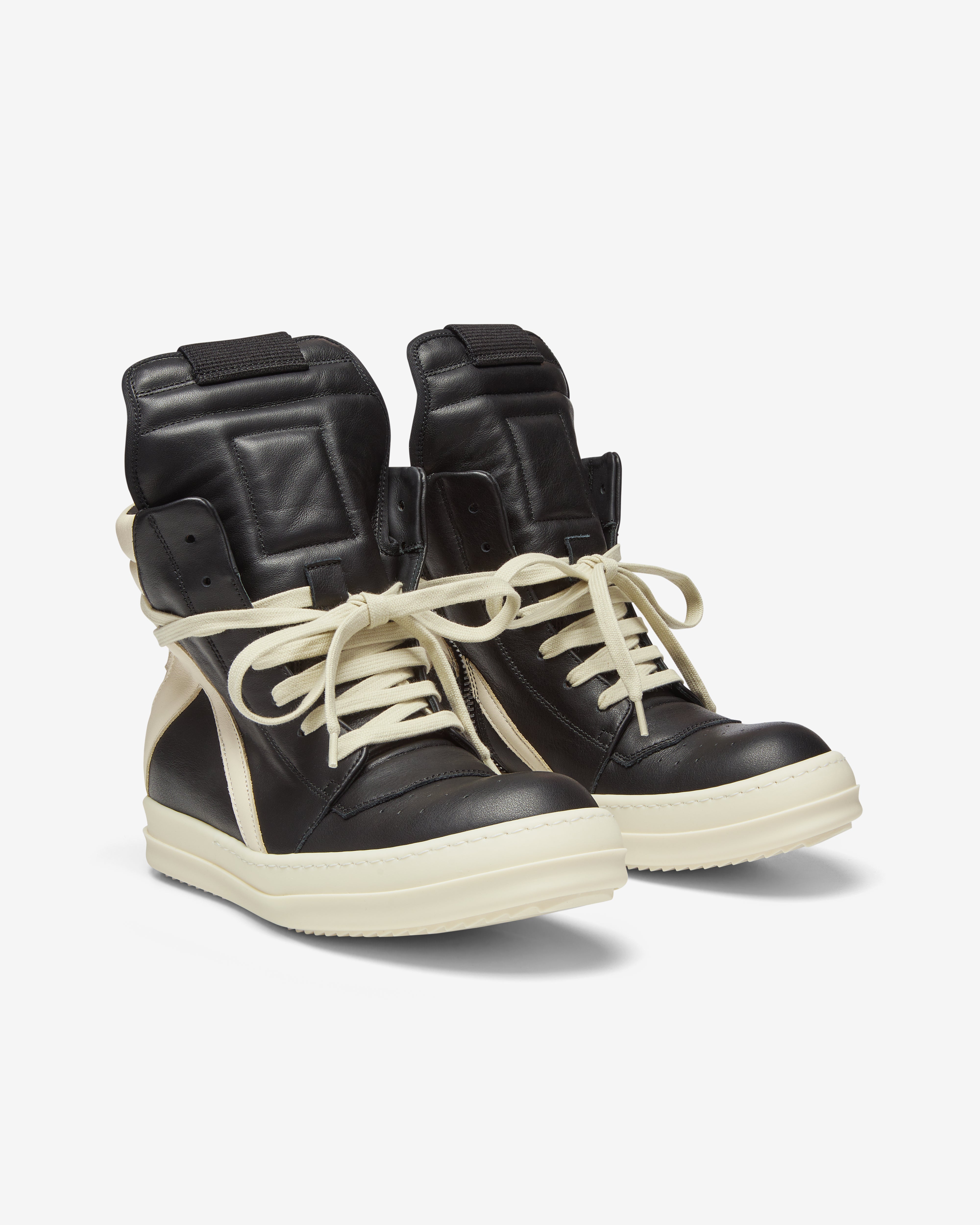 Rick Owens: Women's Geobasket Sneakers (Black/Milk) | DSMNY E-SHOP