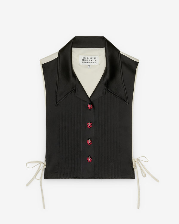 Maison Margiela - Women's Silk-Blend Stole Top - (Black/Off White)