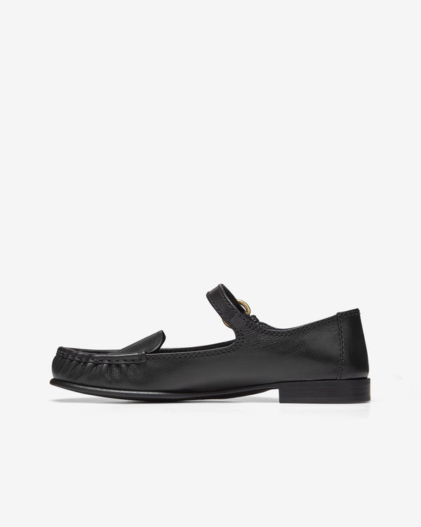 Miu Miu - Women's Leather Loafers With Strap - (Black)
