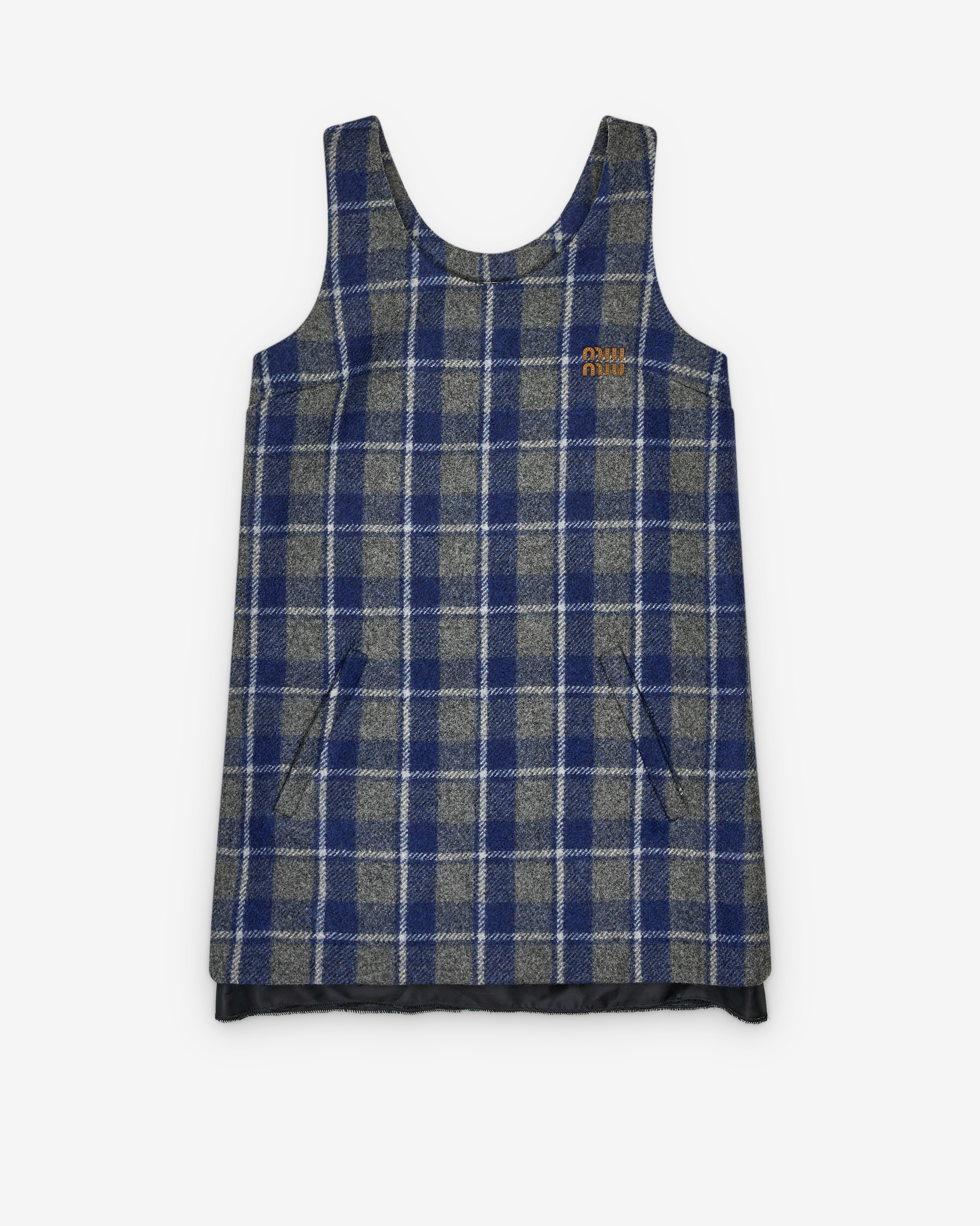 Miu Miu: Women's Dress (Grey/Navy) | DSMNY E-SHOP