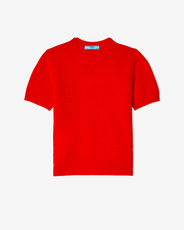 Prada - Women's Short-Sleeved Cashmere Sweater - (Red)